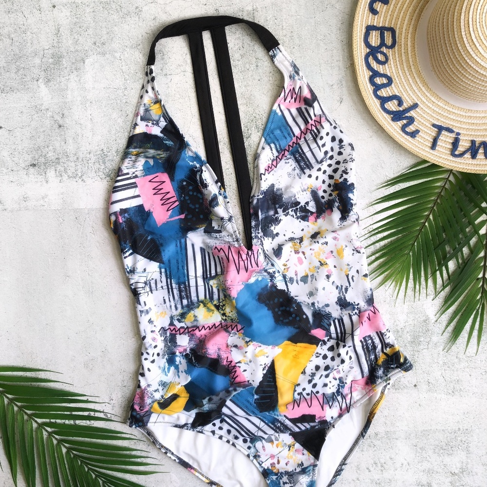 Volcom Collage Dropout Plunging One Piece XL - Picture 3 of 8